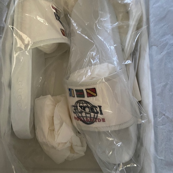 Gucci slides worldwide white 599143 NEW - Picture 3 of 7
